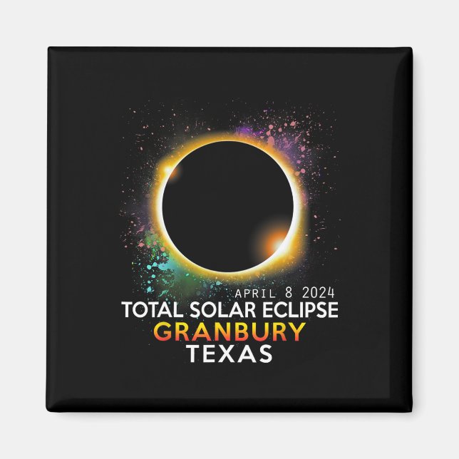 Aimant Totalité du Texas Total Éclipse solaire 8 avril 20 (Devant)