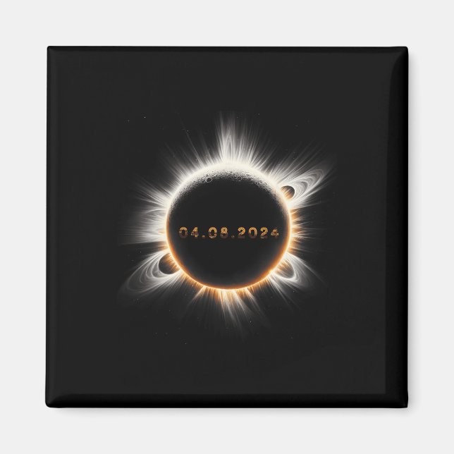 Aimant Totalité Printemps 4.08.24 Total Éclipse Solaire 2 (Devant)