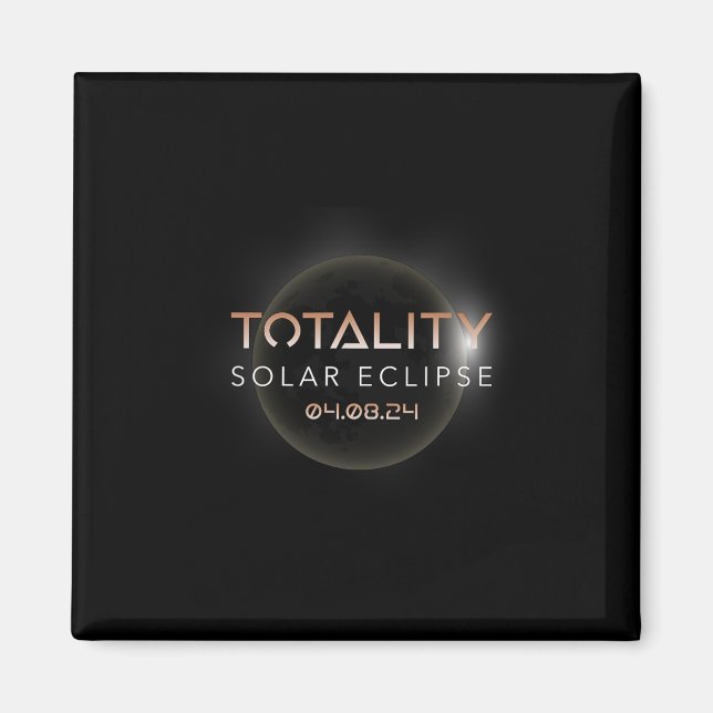 Aimant Totalité Solaire Eclipse 4 8 2024 Événement Célébr (Devant)