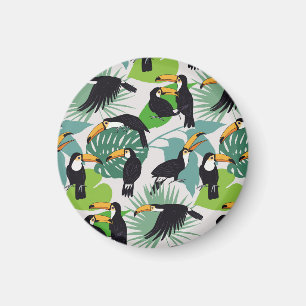 Aimant Toucan Bird : Palm Feuille Motif