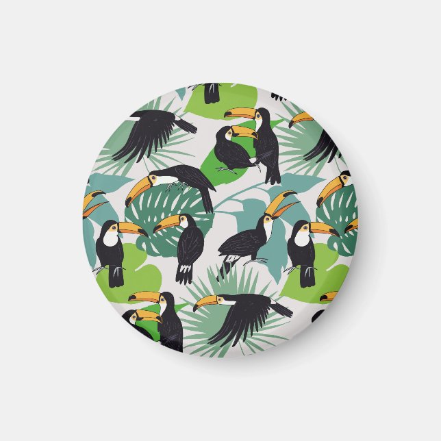 Aimant Toucan Bird : Palm Feuille Motif (Devant)