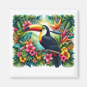 Aimant Toucan tropical/oiseau Toucan de la jungle