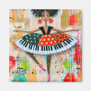 Aimant Touche de piano capricieuse Danseuse de ballet mus