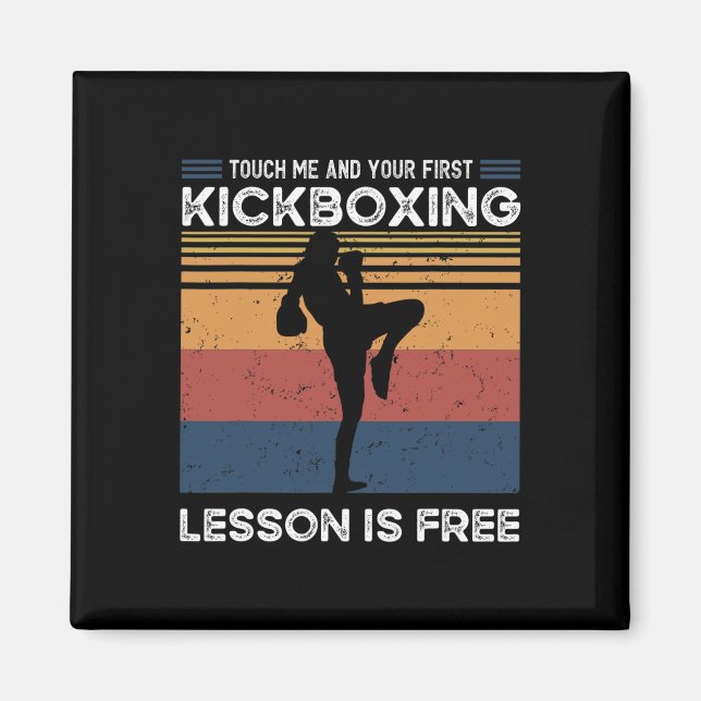Aimant Touchez-moi et votre première leçon de kickboxing  (Devant)