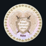 Aimant Tough Christian Mom custom name<br><div class="desc">Tough Christian Mom custom name magnet by ArtMuvz Illustration. Matching mom apparel, Mom t-shirts, mothers day gifts for Mother, Grandma. Mom T-shirt, birthday gift and Christian apparel. To personalize click on "personalize this template" then edit the fields provided for your custom gift. You can add your name or add text...</div>
