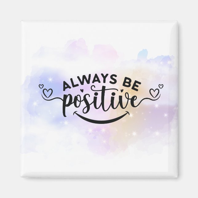 Aimant Toujours être positif violet jaune (Devant)