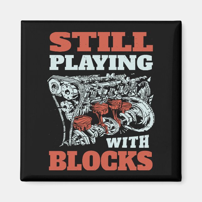 Aimant Toujours jouer avec les blocs Mécanique (Devant)