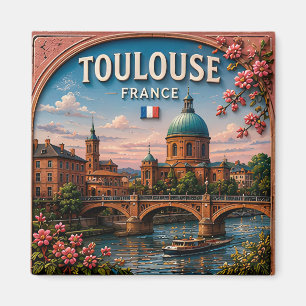 Aimant 🌇 Toulouse France Ville Historique Et Coucher De