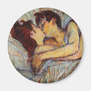 Aimant Toulouse-Lautrec dans le lit l'aimant de baiser