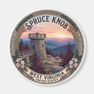 Aimant Tour d'observation du sommet de Spruce Knob Rivert
