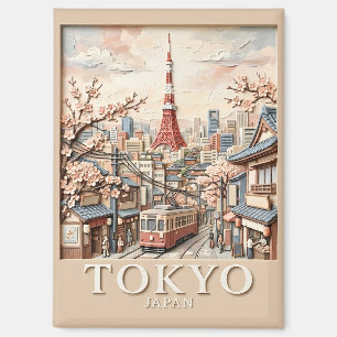 Aimant Tour Eiffel Japon Paysage Urbain Tokyo Sakura Voya