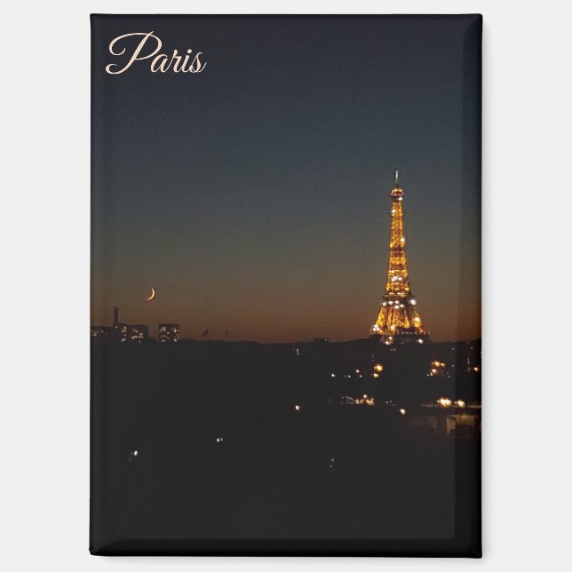 Aimant Tour Eiffel Paris au coucher du soleil (Recto)