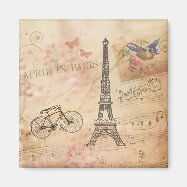 Aimant Tour Eiffel vintage (Devant)