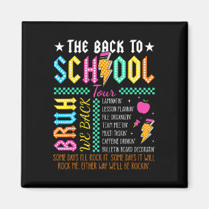 Aimant Tour rétro drôle de rentrée scolaire Prof de foudr
