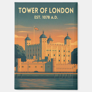 Aimant Tour Rétro Voyage Tour de Londres Royaume-Uni Pays