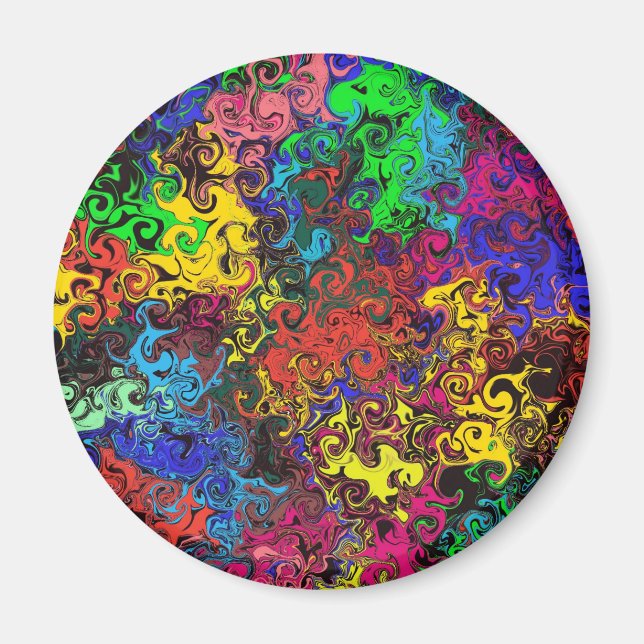 Aimant Tourbillonneurs colorés abstraits / (Devant)