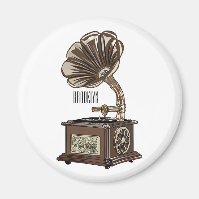 Aimant Tourne-disque dessin animé (Devant)