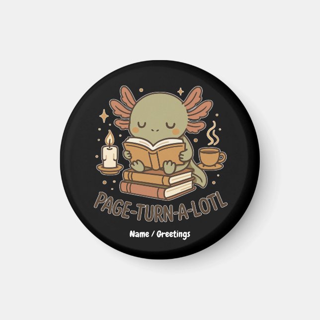Aimant Tourne-page mignon Axolotl de lecture confortable  (Devant)