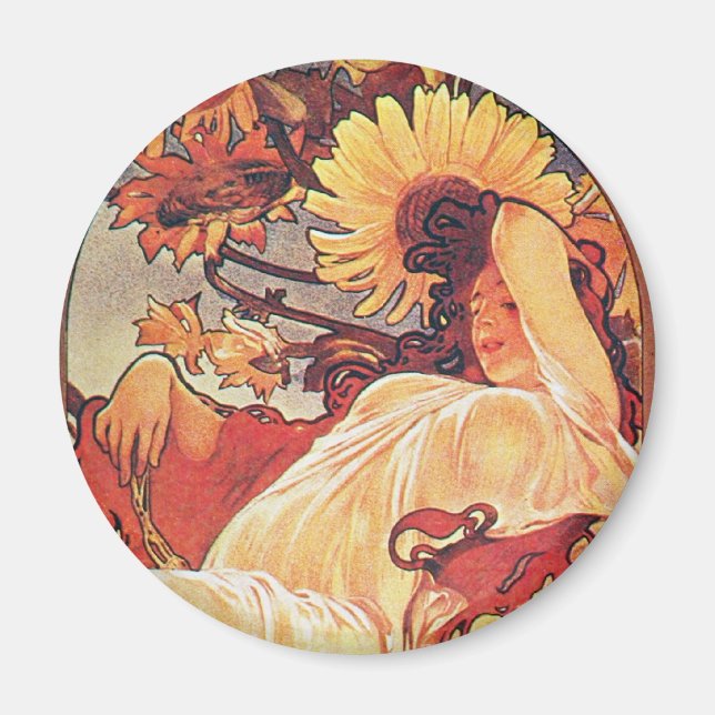 Aimant Tournesol Alphonse Mucha (Devant)