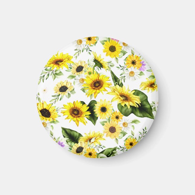 Aimant Tournesol Aquarelle 7 (Devant)