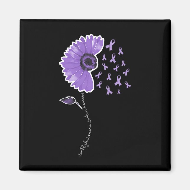 Aimant Tournesol Violet Guerrier Ruban Mignon  (Devant)