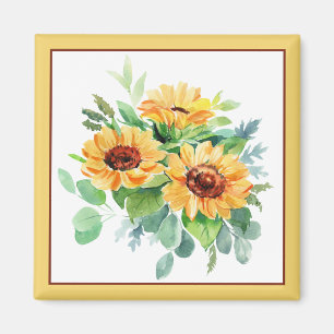 Aimant Tournesols aquarelle