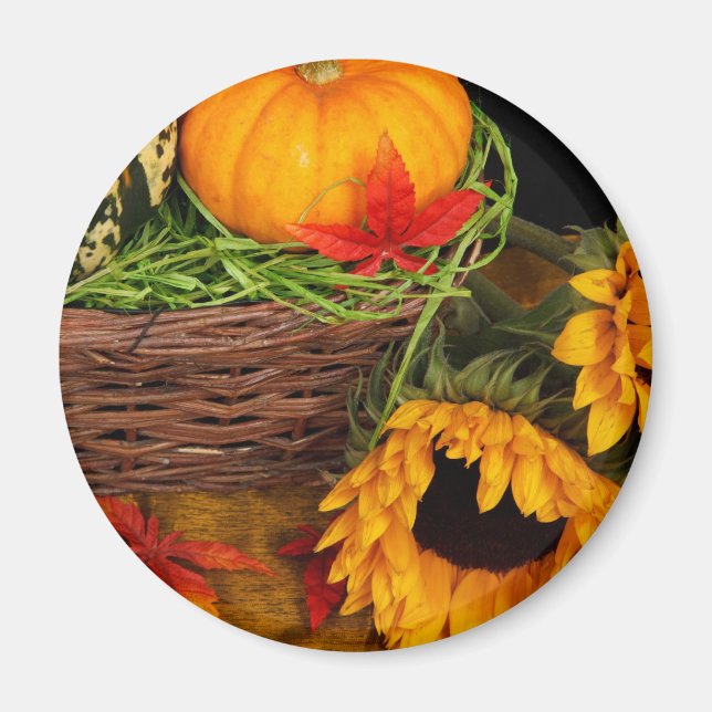Aimant Tournesols de récolte d'automne (Devant)