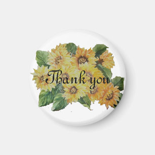 Aimant Tournesols vous remercient cadeau de mariage
