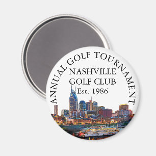 Aimant Tournoi Club de Golf Nashville Skyline Personnalis