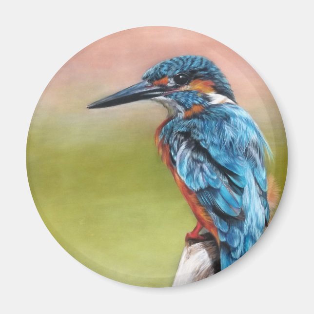 Aimant Tourquoise Morning Kingfisher Bird (Devant)