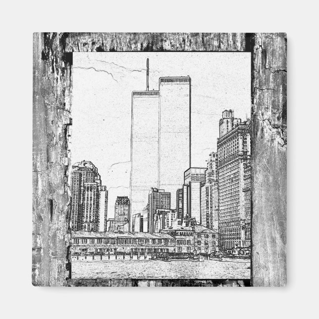 Aimant Tours jumelles (Devant)