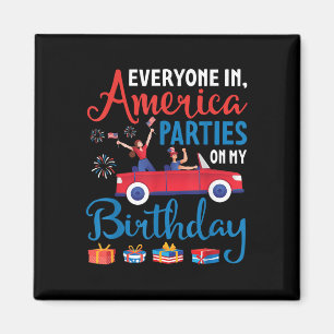 Aimant Tous En Amérique Fête À Mon Anniversaire Juillet 4