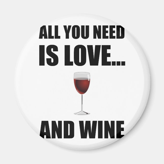 Aimant Tous ont besoin de vin d'amour (Devant)