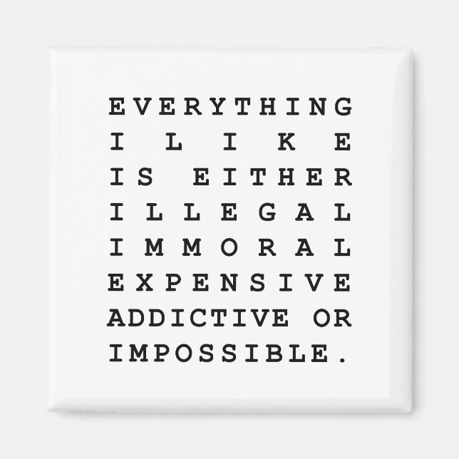 Aimant Tout ce que j'aime (Devant)