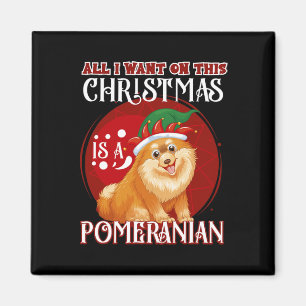 Aimant Tout Ce Que Je Veux Pour Noël Est Poméranien Noël