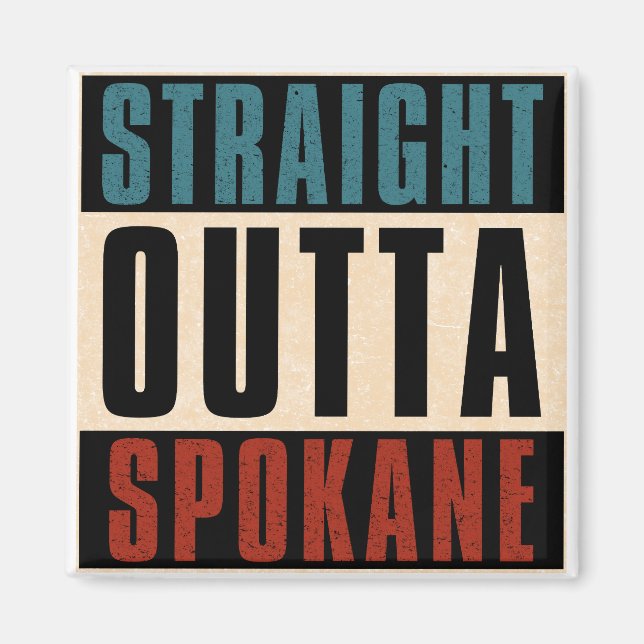 Aimant Tout droit de Spokane Washington WA (Devant)