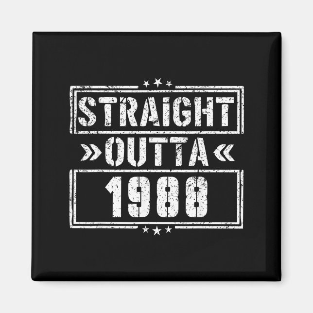 Aimant Tout droit sorti de 1988 Naissance d'anniversaire  (Devant)