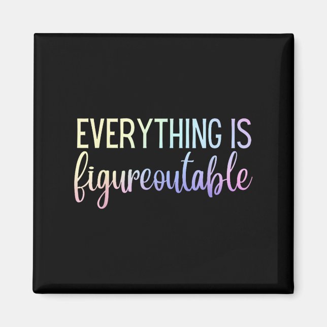 Aimant Tout est résolvable Professeur Motivation - (Devant)