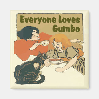 Aimant Tout le monde aime Gumbo, affiche Vintage fille et