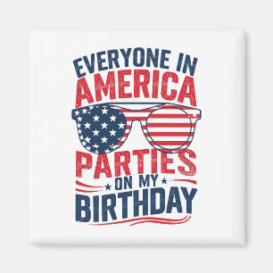 Aimant Tout le monde en Amérique fait la fête pour mon an