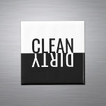 Aimant Tout le texte Nettoyer le noir moderne lave-vaisse<br><div class="desc">Chic Simple Nettoyant et Sale Lave-Vaisselle Réversible Magnet. Le texte peut être customisé si vous le souhaitez. Le design moderne et élégant est agrémenté d'une cuisine moderne et d'un décor maison. Retourner l'aimant communique facilement si les plats à l'intérieur sont sales ou propres. Un cadeau de bon goût pour une...</div>
