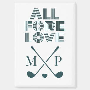 Aimant Tout pour l'amour Monogramme   Vert foncé Moderne