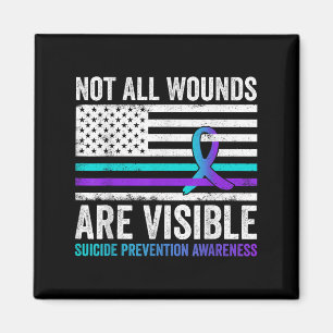 Aimant Toutes les blessures ne sont pas visibles Drapeau