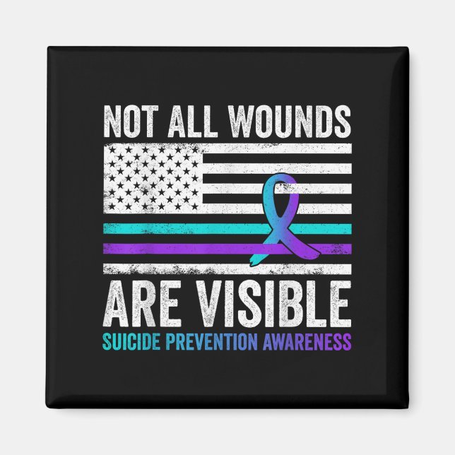 Aimant Toutes les blessures ne sont pas visibles Drapeau  (Devant)