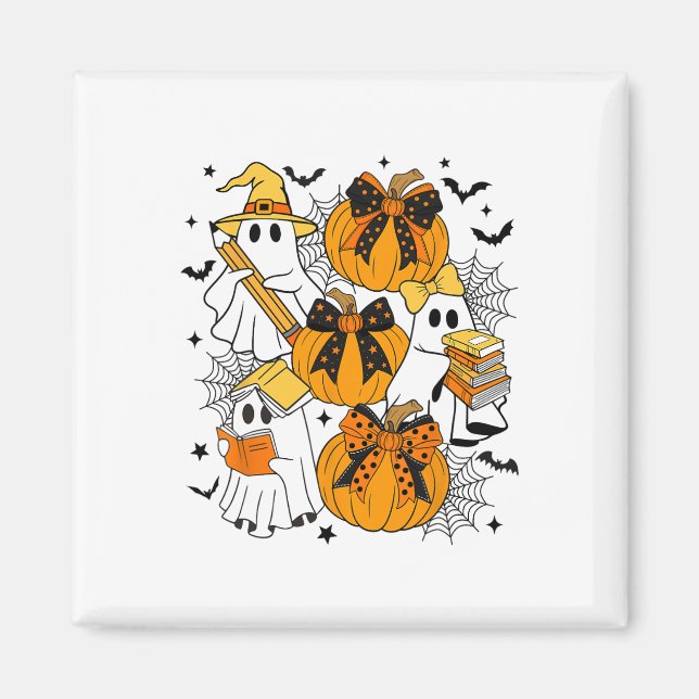 Aimant Trace Ou Enseignant Fantôme Halloween Retro Flora (Devant)