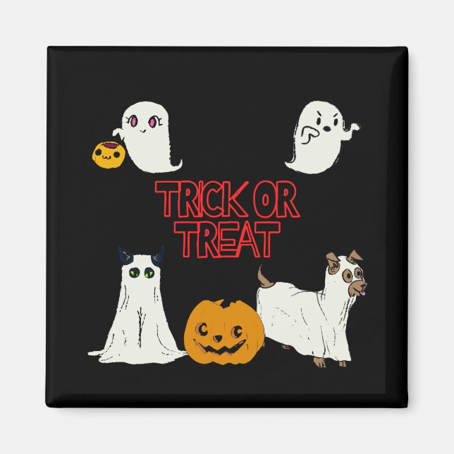 Aimant Trace ou traitement des fantômes d'Halloween (Devant)