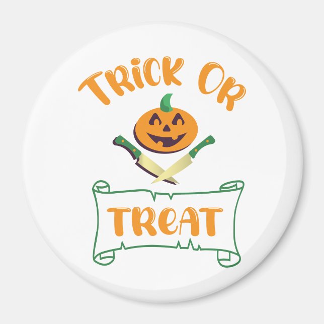 Aimant Tracer ou traiter les os croisés Halloween visage  (Devant)
