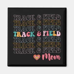 Aimant Track And Field Mom Super Courir la fête des mères