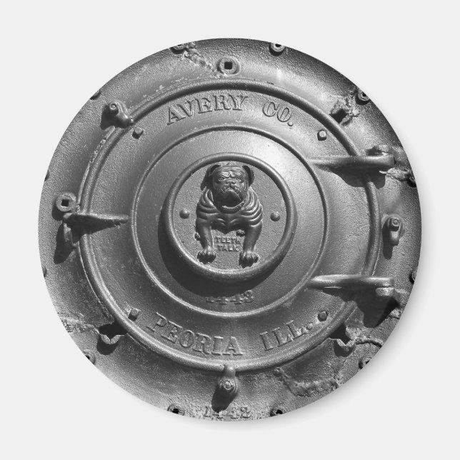 Aimant Tracteur à vapeur vintage devant. (Devant)