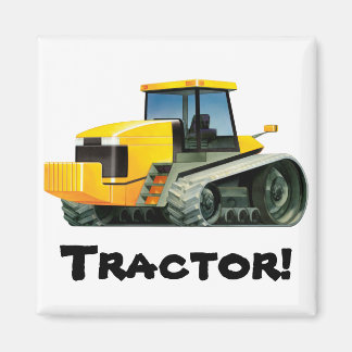 Aimant Tracteur Jaune Personnalisé Enfants